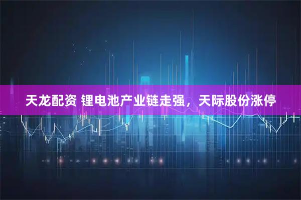 天龙配资 锂电池产业链走强，天际股份涨停