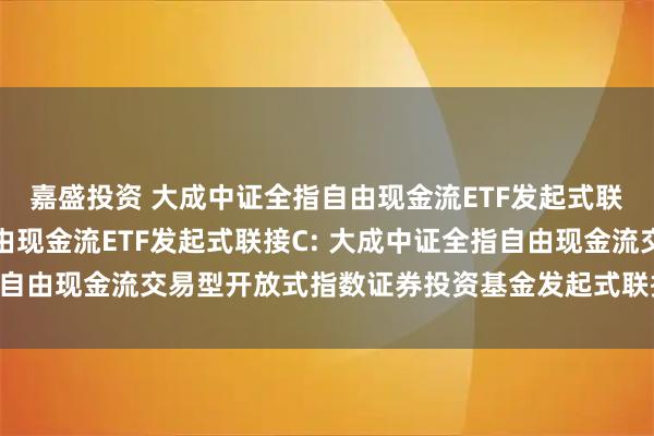 嘉盛投资 大成中证全指自由现金流ETF发起式联接A,大成中证全指自由现金流ETF发起式联接C: 大成中证全指自由现金流交易型开放式指数证券投资基金发起式联接基金基金合同